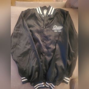 Vintage NYC Chevys Diner & Bar Satin Bomber Jacket from West Ark USA XL Rare.